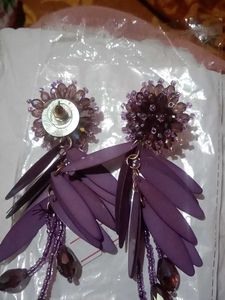 Purple Statement Earrings