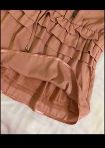 Peach Ruffle Top Bust 36