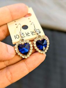 Blue Heart Earrings