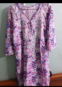 Pink Embroidered Kurta Set