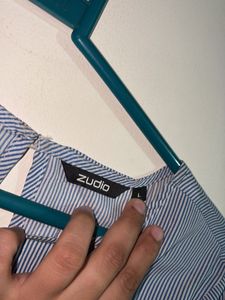 Zudio - Striped Blue Blouse Top With Bows