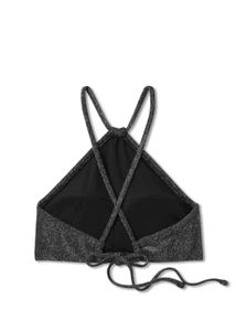 Imported Sparkly Black Halter Bikini Top