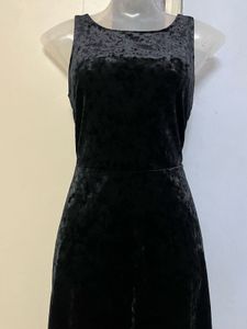 Branded Black Velvet Sleeveless Mini Dress