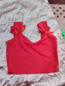 Red Ribbon Bow Tank Top