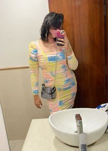 Tie-dye Bodycon Mini Dress