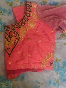 Embroidered Peach Blouse