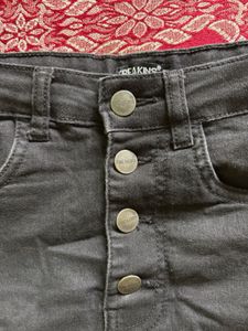 Black High-Waisted Denim Shorts