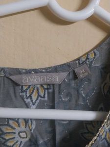 Floral Print Grey Kurti
