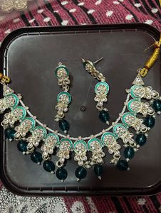 Elegant Teal &amp; Silver Necklace