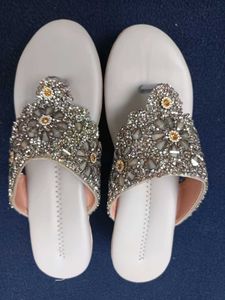 Sparkly White Flip Flops