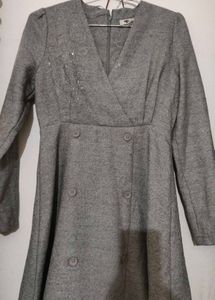 Elegant Grey Midi Dress