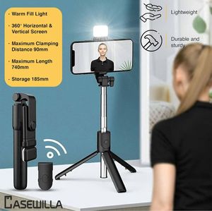 NEW Bluetooth Selfie Stick with Remote &amp; LED Light