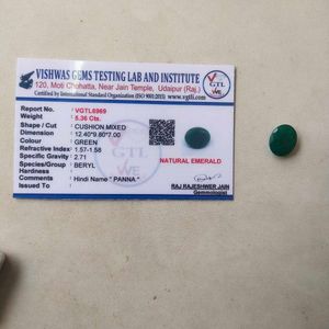 VGTL 5.36 CTS Natural Panna Emrald GemStone