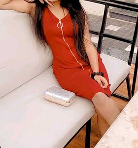 Dress Bodycon Ribbed Mini Red