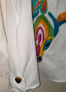 White Embroidered Top