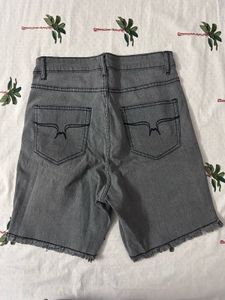 Gray Denim Shorts