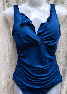 Blue Ruffled Swimsuit