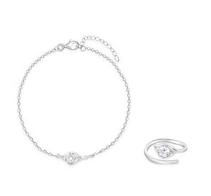 925 Real Silver Giva Bracelet &amp; Ring Set