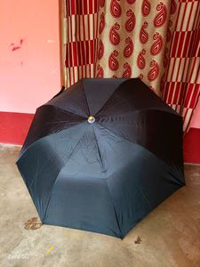 Orange Classic 2 Fold Umbrella Black
