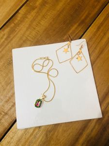 Simple Chain With Stone Pendant