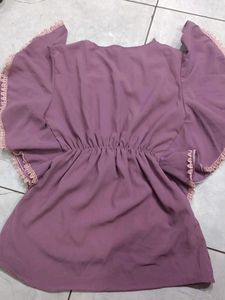 Cute Purple Embroidered Top