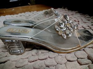 Transparent Footwear With Stones