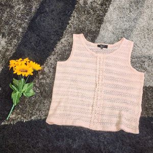 New Look Peach Crochet Tank
