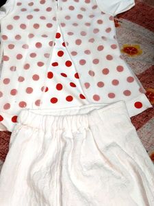 Girls&#39; Polka Dot Dress &amp; Skirt Set