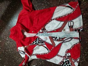 Red Sleeveless Top combo three