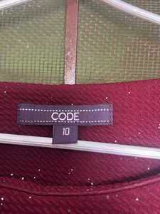 Code Burgandy Color Shimmery Top