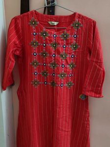 Bright Orange Kurta