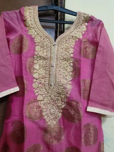 Pink &amp; Gold Kurta salwar set