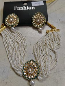 Elegant Pearl Necklace & Earring Set