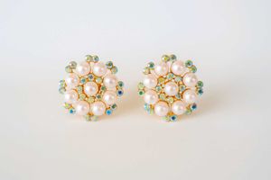 Vintage Pearl & Crystal Clip-On Earrings