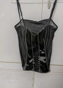 Mesh Black Corset Top