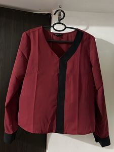 Women Red Formal Full Sleeve Top
