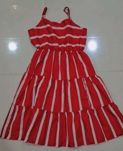 Red &amp; White Striped Sundress