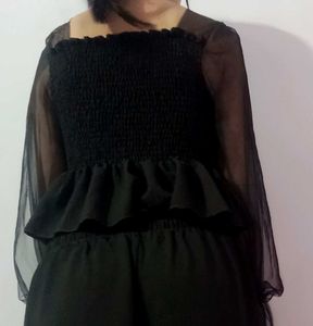 Black Peplum Top