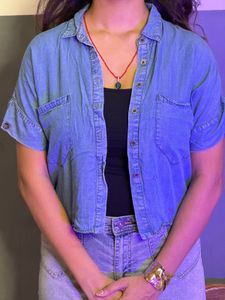 Denim Crop Shirt