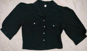 Black Cropped Blouse