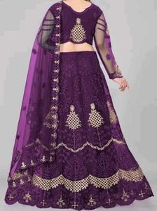 Self Design Embroidered Semi Stitched Lehenga Chol