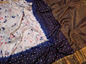 White Shibori Saree