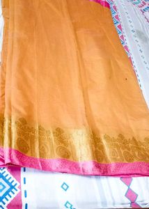 Orange &amp; Pink Traditional Saree
