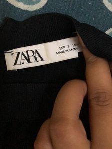 Zara Black Cut Out Knit Top
