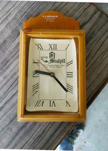 Table Clock WOODEN Color With Good Condition