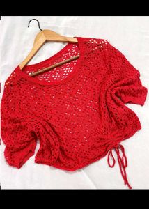 Pink V-Neck Knit Top