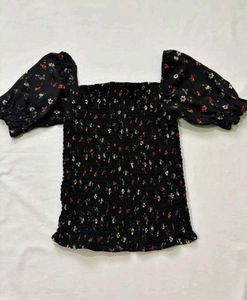 Black floral top