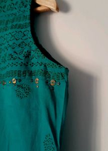Teal Sleeveless Tunic Top