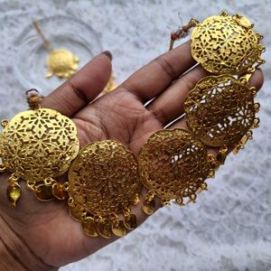 Zaveri Pearls Golden Choker Set Of 3