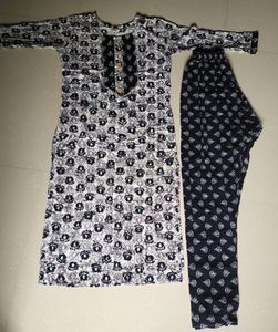 Black And White  Kurti Set